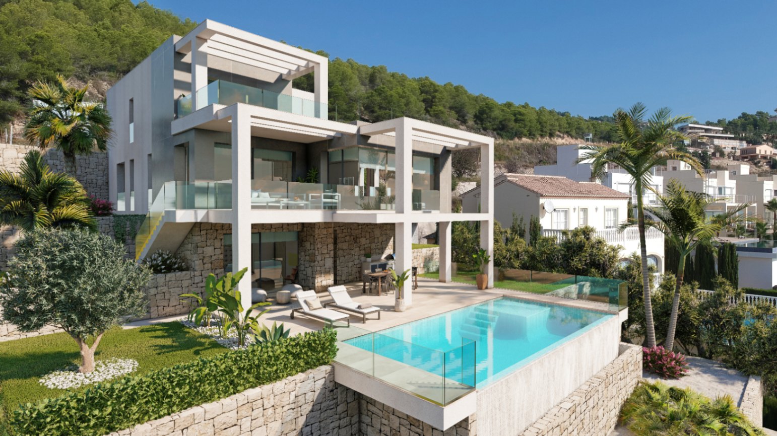 Villa mit Panoramablick auf das Meer in La Fustera Benissa