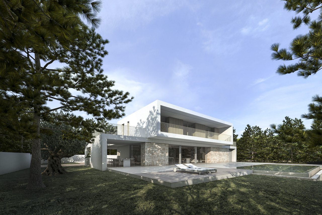 Moderne villa in aanbouw in La Fustera Calpe