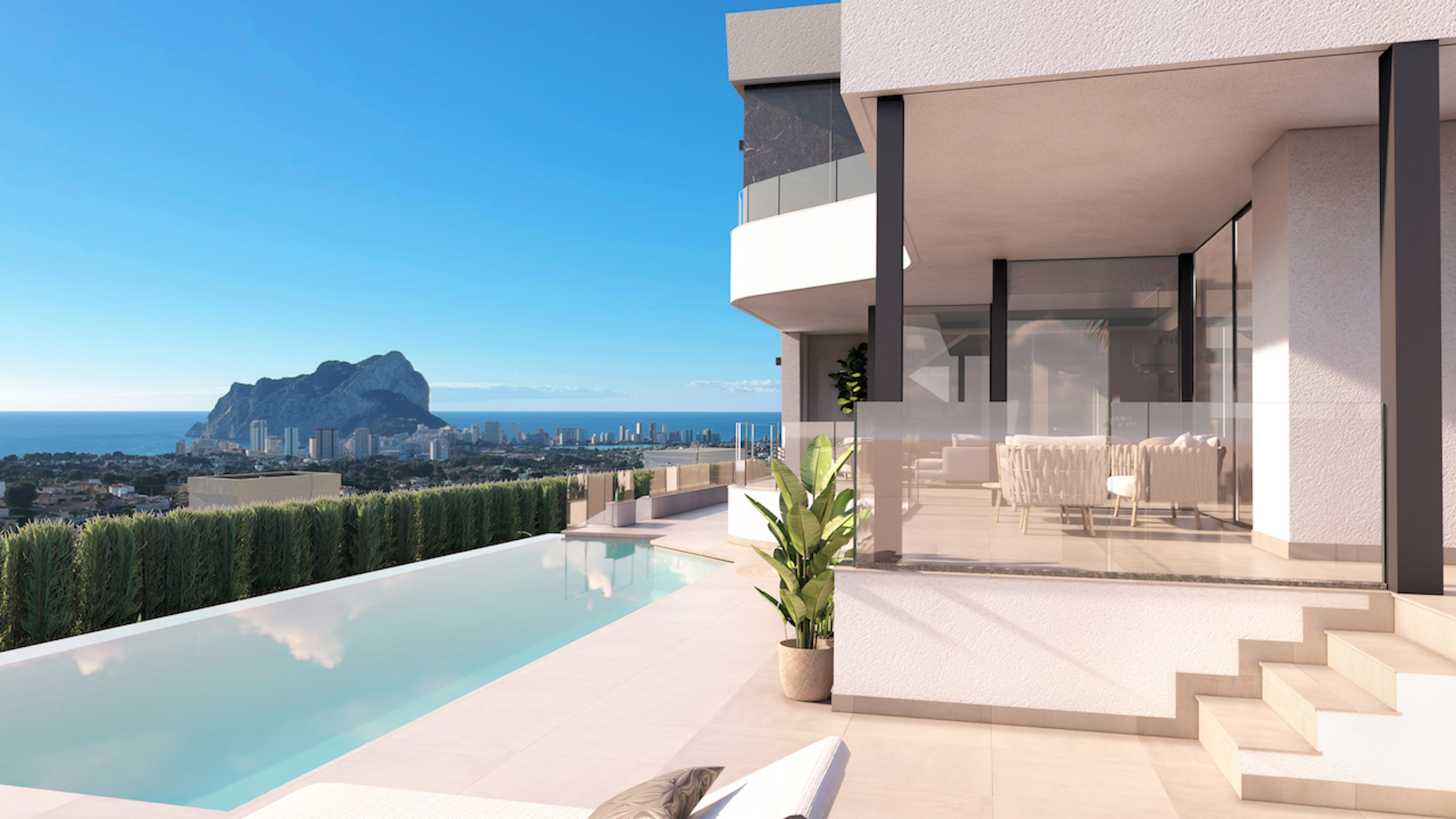 Moderne villa in Benissa Costa met panoramisch uitzicht op zee