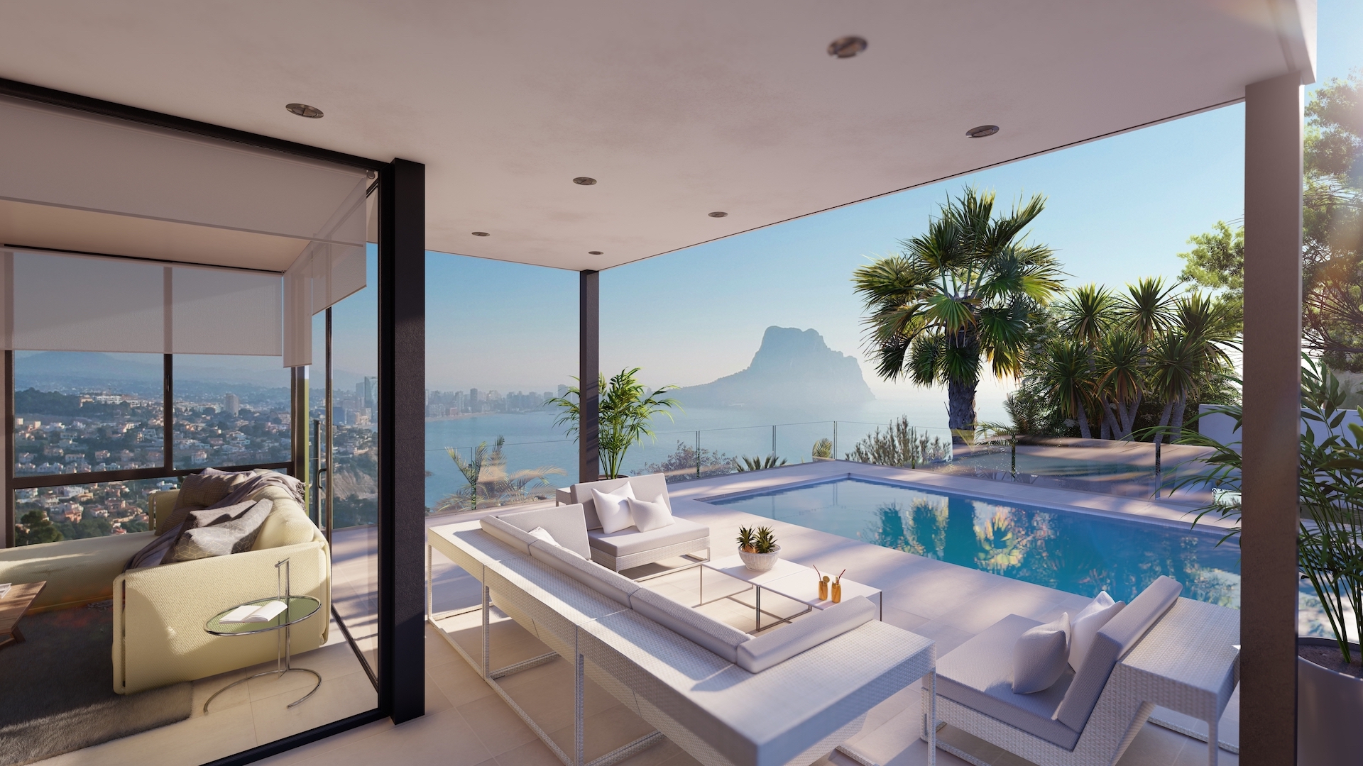 Moderne Luxusvilla in Calpe mit Panoramablick auf das Meer
