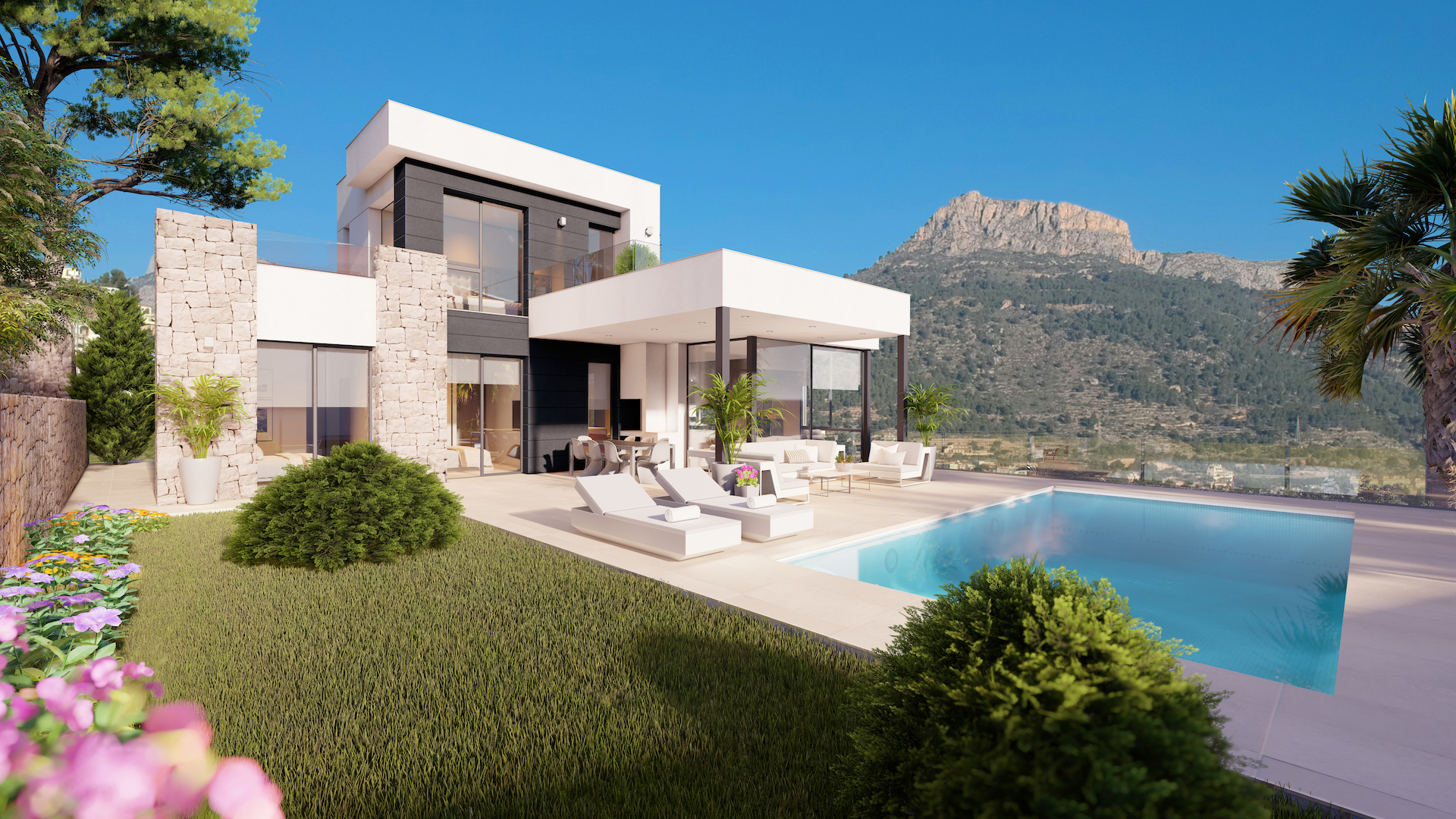Moderne Luxusvilla in Calpe mit Panoramablick auf das Meer